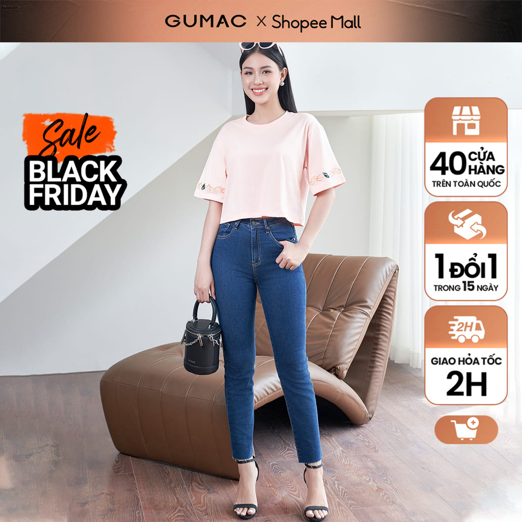Quần Jeans dáng lửng thời trang GUMAC QJE04050