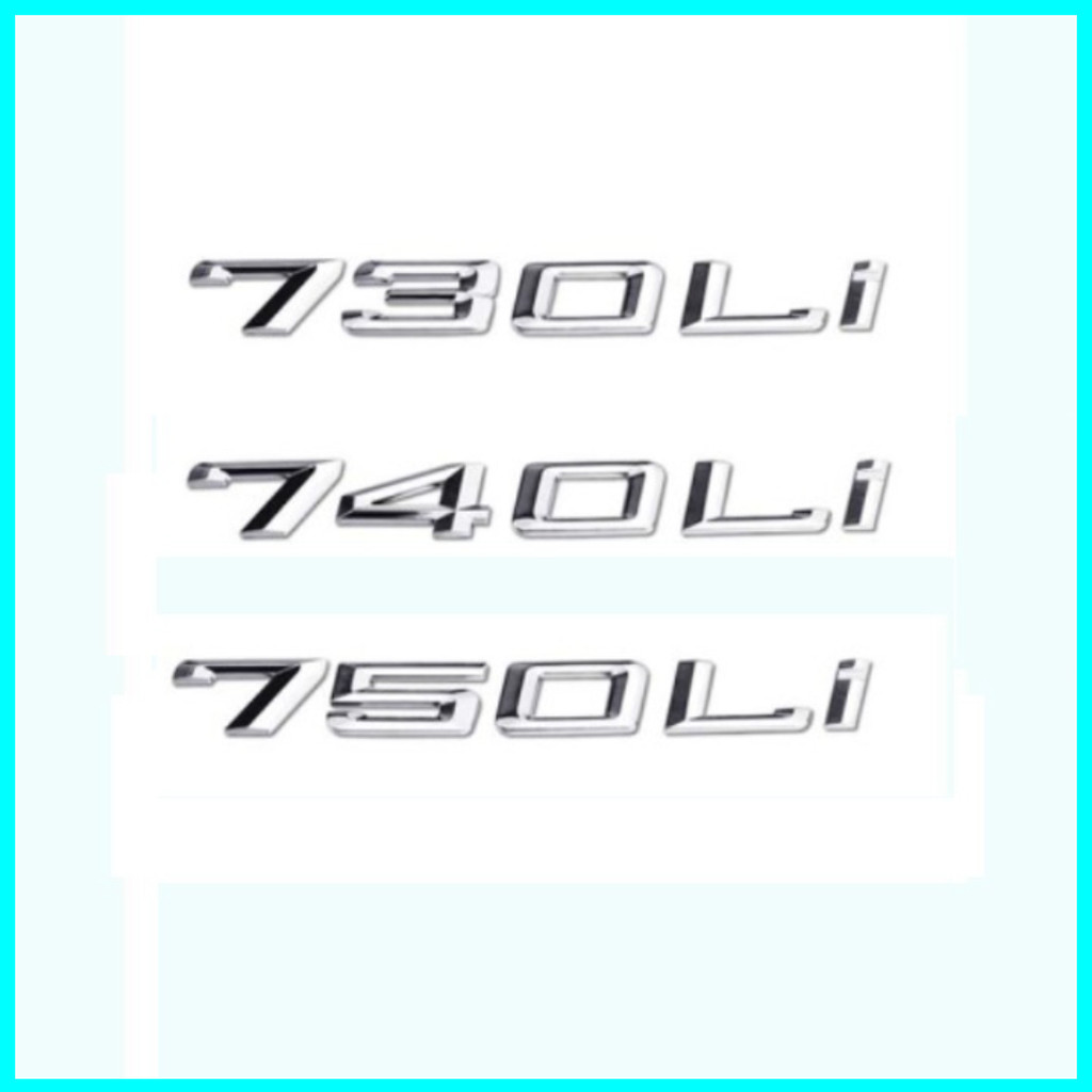 Decal tem chữ inox 730LI, 740LI và 750LI - Chất liệu: Hợp kim inox - HÀNG CÓ SẴN