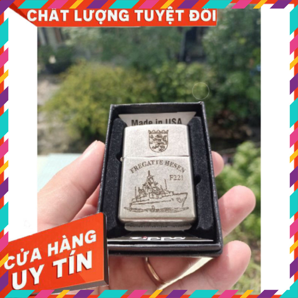 Vỏ Zippo xịn Usa Bạc Cổ Amor vấn đề Tàu Chiến Mỹ