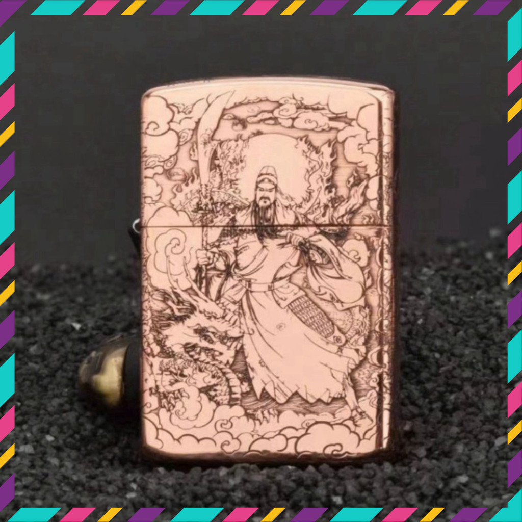 Vỏ Zippo hàng hiệu Usa - Vỏ Zippo đề tài Quang Công