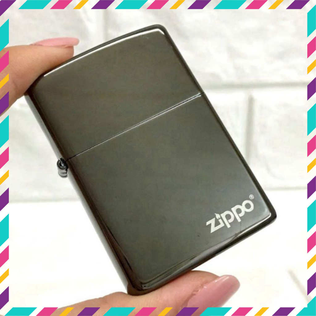 Vỏ Zippo xịn Mạ Chrome Tráng Gương - Vỏ Zippo giá cực rẻ ĐEN BÓNG