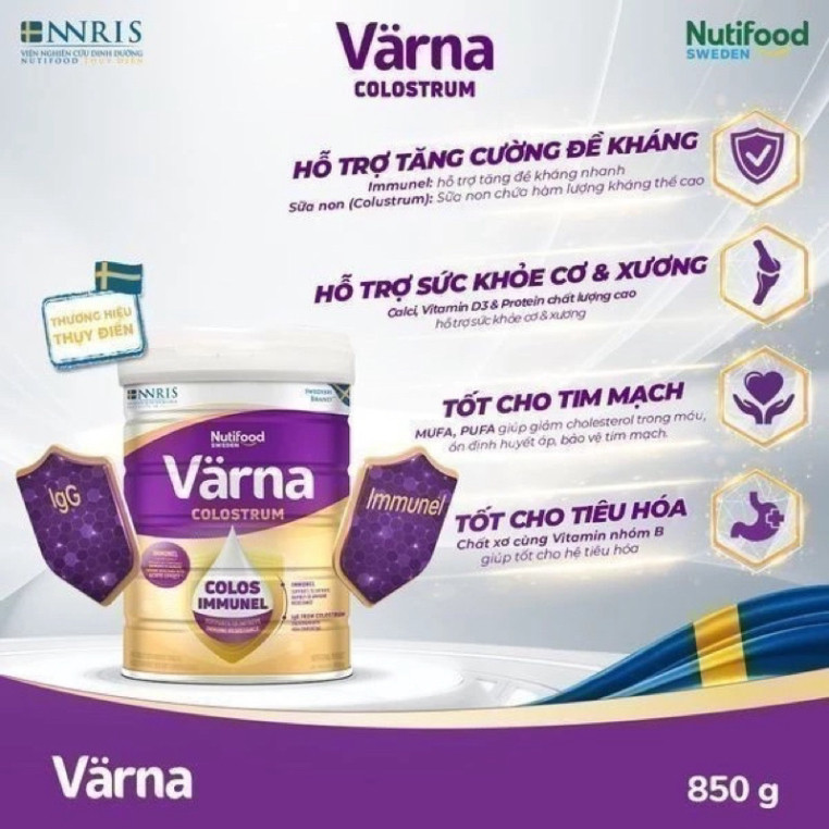 Sữa Nutifood Varna Colostrum hỗ trợ tăng cường sức đề kháng 850gam