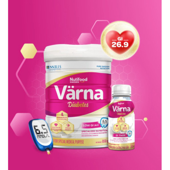 Sữa Bột Nutifood Varna Diabetes lon 850g Hàng quét mã Tích Điểm