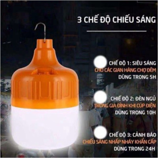 Bóng đèn Led sạc tích điện 6-8H công suất 150W siêu sáng có móc treo tiện dụng hàng có sẵn