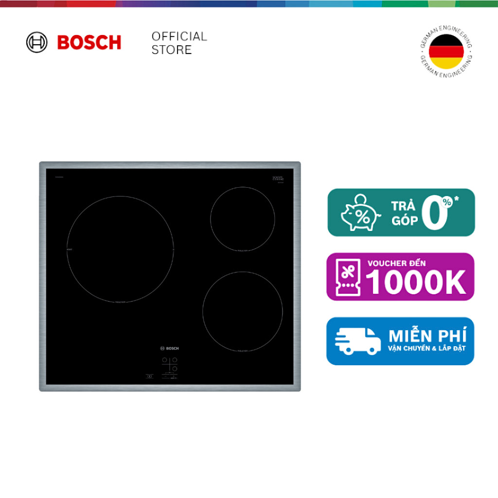 15.07 - 19.07 | Voucher Shopee lên đến 3tr | Bếp từ Bosch 3 vùng nấu PUC64RAA5E - Series 2 (60cm, kh