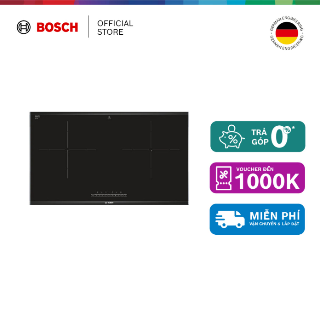 [15-17.01] Voucher Shopee đến 3TR| Bếp từ Bosch 2 vùng nấu PPI82560MS -Series 6 (78cm) - Hàng chính 