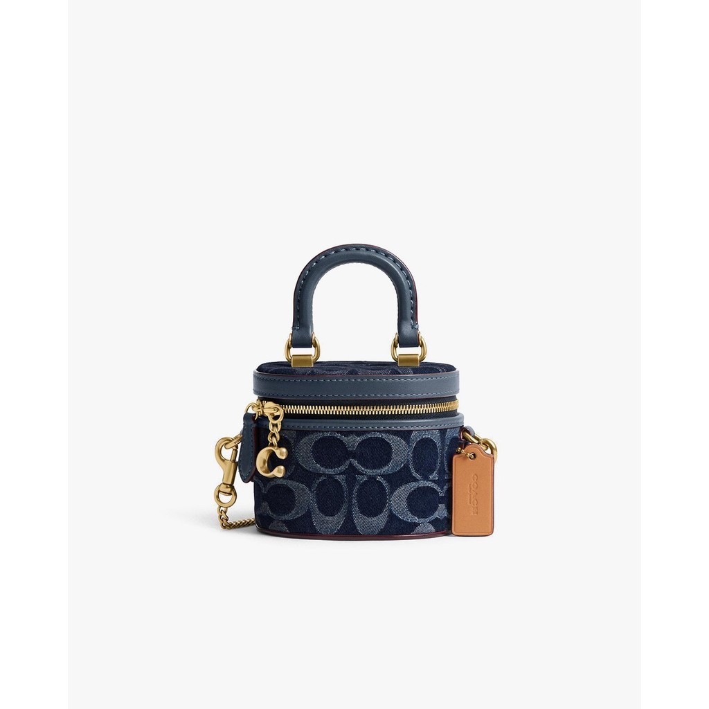 COACH - Túi xách nữ phom trụ phối monogram Trail 12 CT097-B4BL