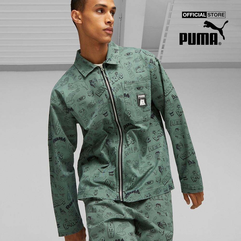 PUMA - Áo khoác sơ mi nam cổ bẻ tay dài Ripndip Twill 622198-44