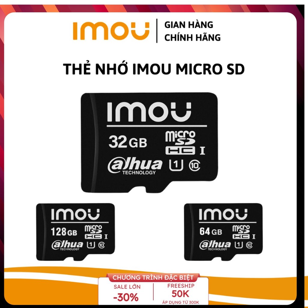 SMART.HOME.KG Thẻ nhớ Micro SD 32GB/64GB/128GB Sử Dụng Cho Camera IMOU Hàng Chính Hãng
