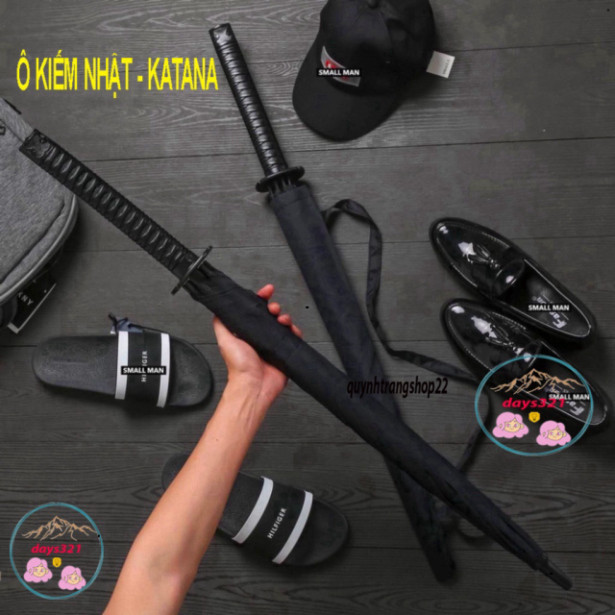 ô che nằng, kiếm khách, ô cán giả kiếm nhật katana 24 lan chống lật phù hợp đi mưa, nắng,có túi vải 