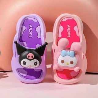Dép trẻ em bé gái kuromi chống trơn trượt đi mưa mềm mại êm chân kiểu bánh mì xinh dễ thương-giày dép 97