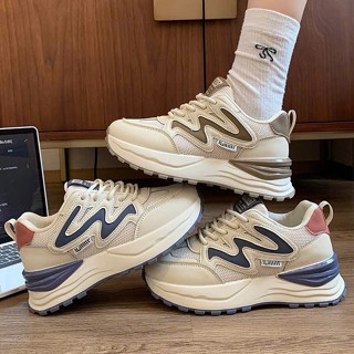  Giày nữ thể thao nâng đế 5cm thời trang đi học đi làm girl phố basic unisex mũi bọc da dây buộc thừng-giày dép 97 