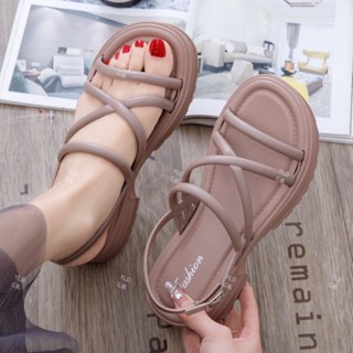 Dép sandal nữ quai hậu công sở đi làm học sinh thời trang girl phố đi mưa nâng đế 5cm mũi tròn-giày dép 97