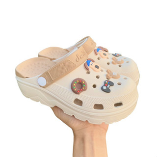  Dép bánh mì nâng đế 5cm giày sục quai hậu nữ cross kiểu dáng unisex basic ulzzang đi mưa học sinh-giày dép 97 