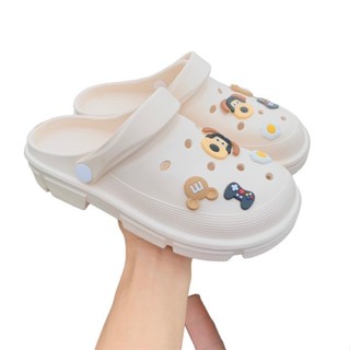  Dép bánh mì nữ giày sục quai hậu nâng đế 3cm đi mưa cross kiểu dáng thời trang unisex ulzzang chống trơn-giày dép 97 