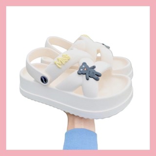 Dép sandal nữ bánh mì nâng đế 5 cm có quai hậu chất liệu eva siêu nhẹ êm chân đi học girl phố-giày dép xinh 1997