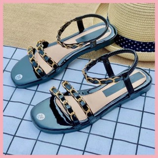 Dép quai hậu sandanl nữ kiểu chun hai quai xích quai ngang quai chéo đế bệt đi học đi chơi-giày dép xinh 1997