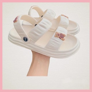 Dép sandal nữ bánh mì 2 quai nâng đế 3cm chất liệu eva girl phố unisex ulzzang đi mưa chống nước-giày dép xinh 1997