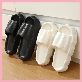  Dép nữ quai ngang bánh mì nâng đế 5 cm họa tiết bong bóng kiểu lê unisex ulzzang girl phố- giày dép xinh 1997 