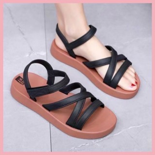 Dép sandal nữ quai hậu học sinh đế bệt dây girl phố đi mưa du lịch tắm biển cao su thời trang-thế giới giày dép 1997