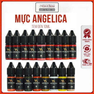 Mực ANGELICA Tem Đen Phun Xăm Thẩm Mỹ Bong Đậm 10 ML Chính Hãng - Dcpx Mẫn Châu