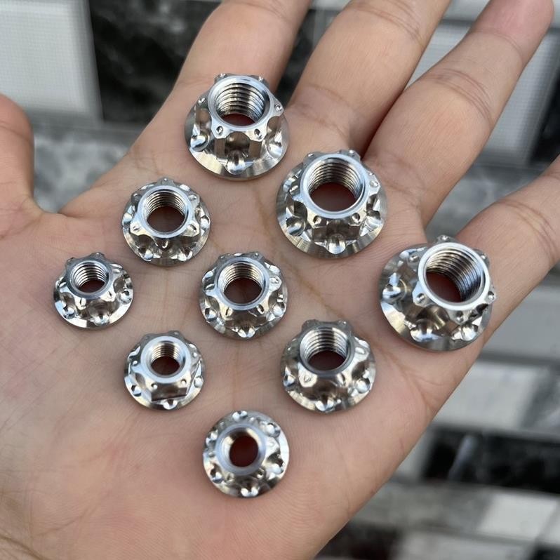 Tán hở 6li 8li 10li 12li, tán Salaya INOX 304 cho xe máy