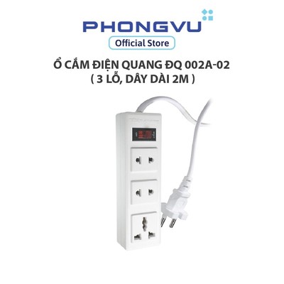 Ổ Cắm Điện Quang ĐQ 002A-02 ( 3 lỗ, dây dài 2m ) - Bảo hành 12 tháng