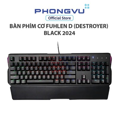 Bàn phím cơ Fuhlen D (Destroyer) Black 2024 - Optical Switch - Chống nước - LED Rainbow - Bảo hành 24th