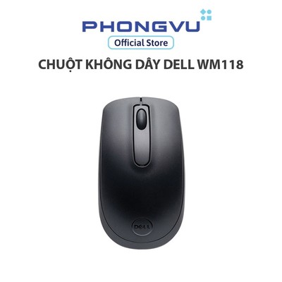 (Quà tặng màn hình) Chuột không dây Dell WM118 - 1000DPI - Kết nối 2.4GHz  - Không bảo hành