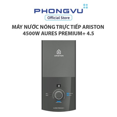 Máy nước nóng trực tiếp Ariston AURES PREMIUM+ 4.5 4500W - Chống sốc nhiệt, 5 chế độ - Bảo hành 24th