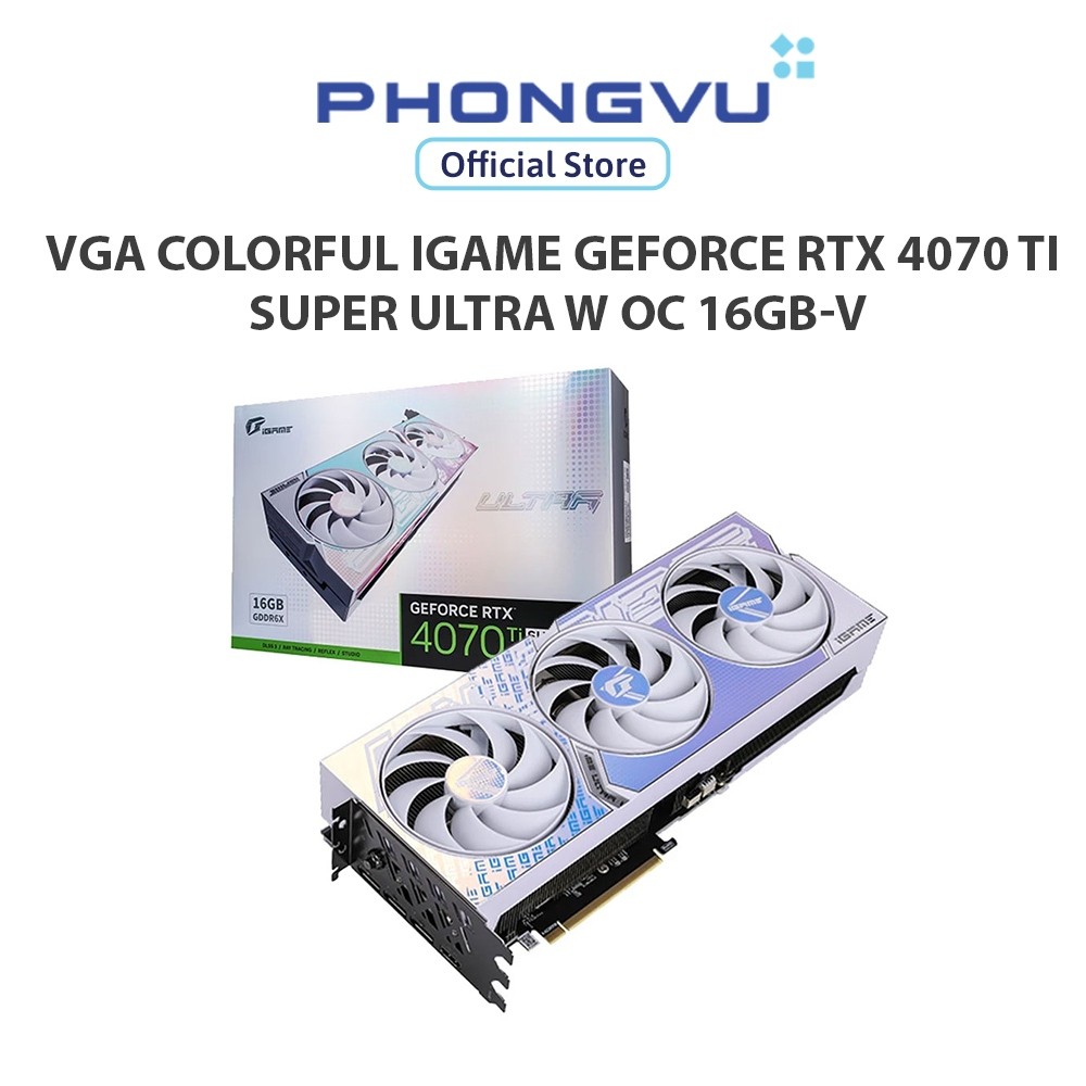 Card màn hình Colorful iGame GeForce RTX 4070 Ti SUPER Ultra W OC 16GB-V 16GB GDDR6X -Bảo hành 36 th