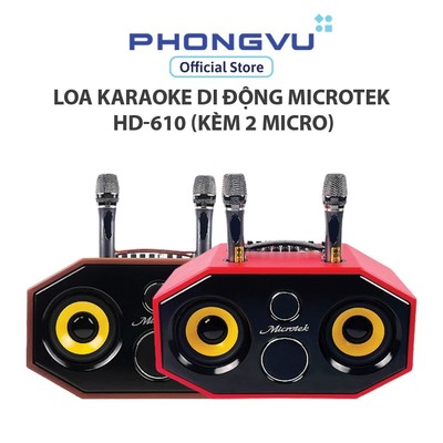 Loa Karaoke Di Động Microtek HD-610 (kèm 2 micro) - Bảo hành 12 tháng