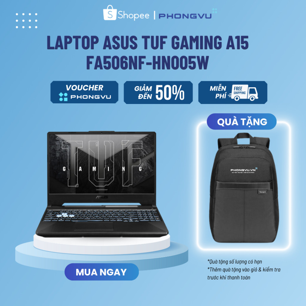 Laptop Asus TUF Gaming A15 FA506NF-HN005W (AMD Ryzen 5-7535HS) (Đen) - Bảo hành 24 tháng