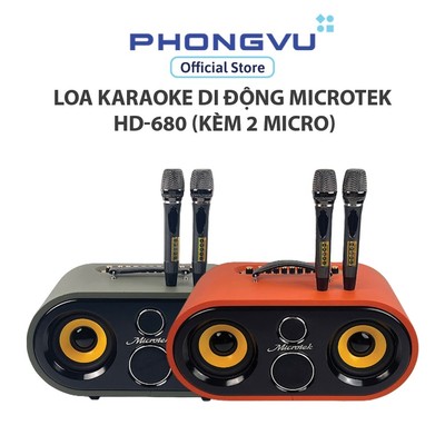 Loa Karaoke Di Động Microtek HD-680 (kèm 2 micro) - Bảo hành 12 tháng