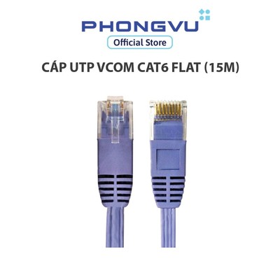 Cáp UTP Vcom Cat6 flat (15m) - Bảo hành 1 tháng