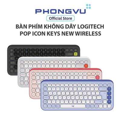 Bàn phím không dây Logitech Pop Icon Keys New Wireless - Bảo hành 12 tháng