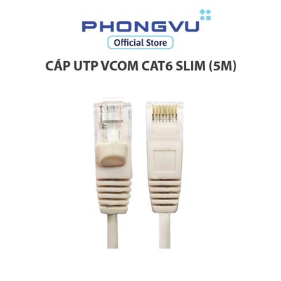 Cáp UTP Vcom Cat6 slim (5m) - Bảo hành 1 tháng