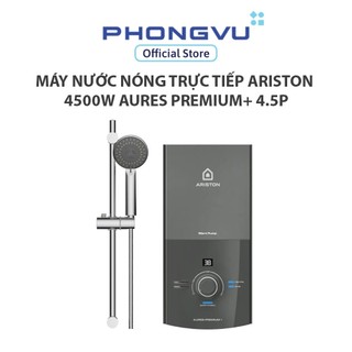  Máy nước nóng trực tiếp Ariston 4500W AURES PREMIUM+ 4.5P - Bơm trợ lực Màn hình Led An toàn ELCB - Bảo hành 24 tháng 