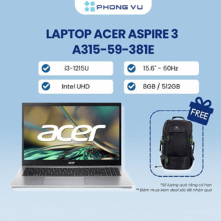 Máy tính xách tay/ Laptop Acer Aspire 3 A315-59-381E(NX.K6TSV.006)(i3-1215U) (Bạc)-Bảo hành 12 tháng