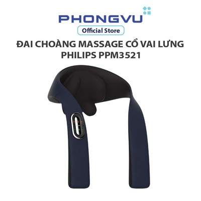 Đai choàng massage cổ vai lưng Philips PPM3521 - 6 Điểm Massage, Chườm Nóng, 3 Chế Độ, 2 Cường Độ - Bảo hành 24 tháng