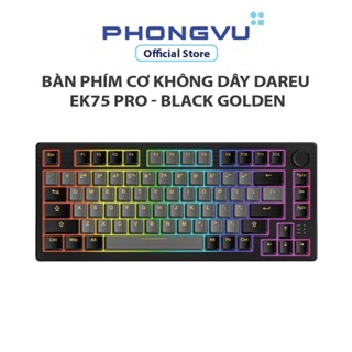 Bàn phím cơ không dây DAREU EK75 PRO - BLACK GOLDEN - Bảo hành 24 tháng