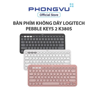 Bàn phím không dây Logitech Pebble Keys 2 K380S - Bluetooth - Kết nối 3 thiết bị - Bảo hành 12 tháng