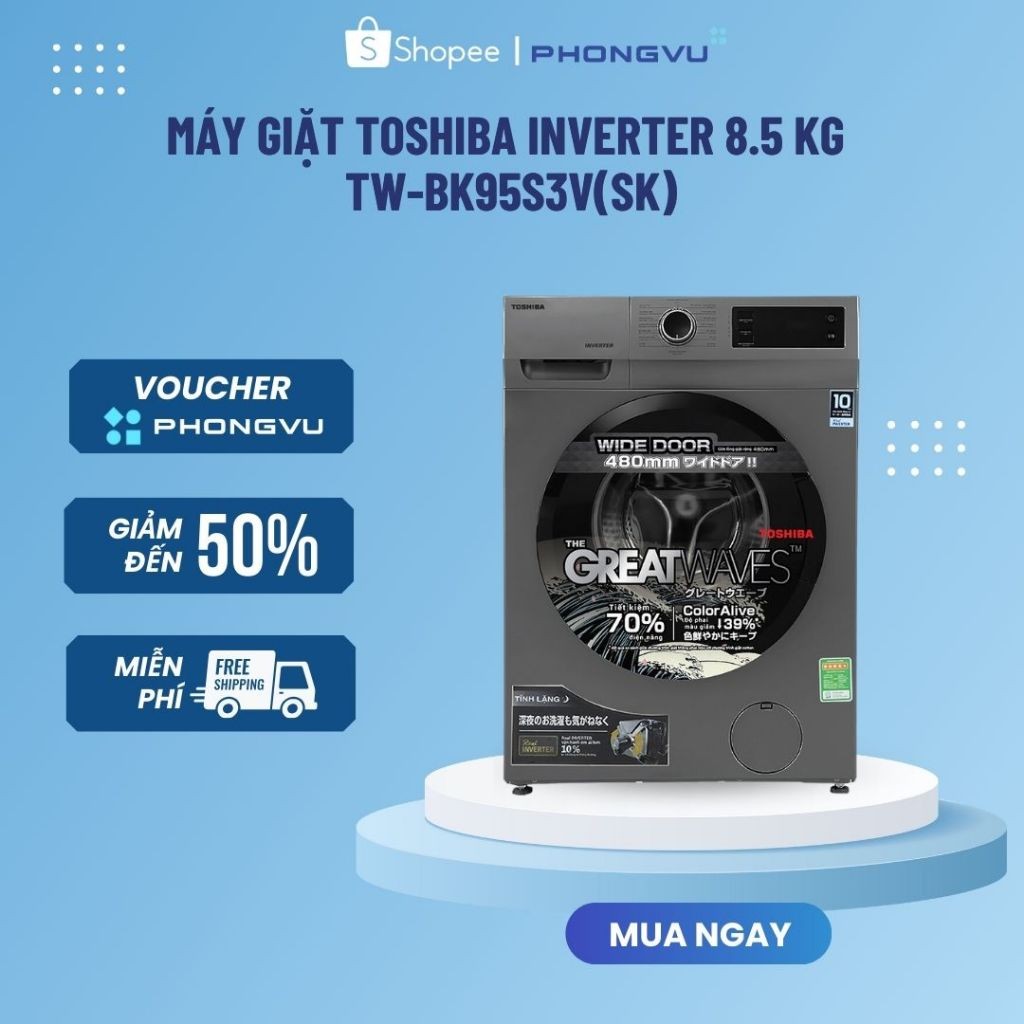 Máy giặt Toshiba Inverter 8.5 kg TW-BK95S3V(SK) - Bảo hành 24 tháng