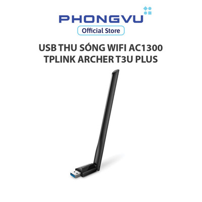 USB Thu Sóng WiFi Công Suất Cao AC1300 - TPLink Archer T3U Plus - Bảo hành 24 tháng