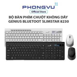 Bộ bàn phím chuột không dây Genius Bluetooth SlimStar 8230 màu đen (31340015406) - Bảo hành 12 tháng