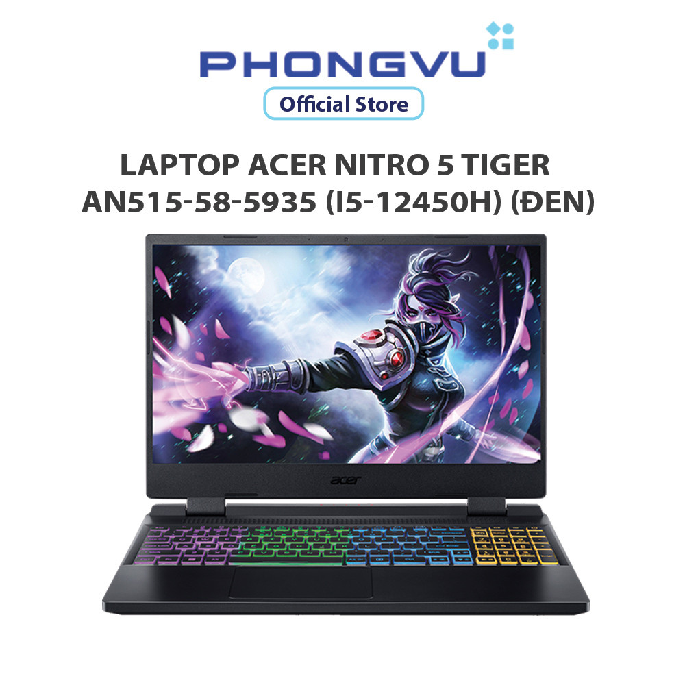 Máy tính xách tay/ Laptop Acer Nitro 5 Tiger AN515-58-5935 (i5-12450H) (Đen) - Bảo hành 12 tháng