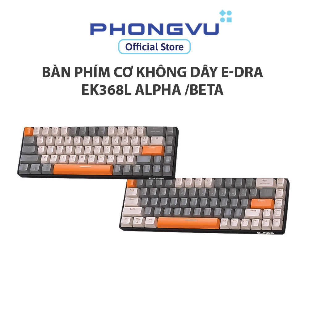 Bàn phím cơ không dây E-DRA EK368L Alpha/Beta - Bảo hành 24 tháng