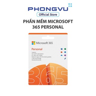 Phần mềm Microsoft 365 Personal - 12 tháng - Dành cho 1 người - 5 thiết bị/tài khoản - Word, Excel, PowerPoint - 1TB One