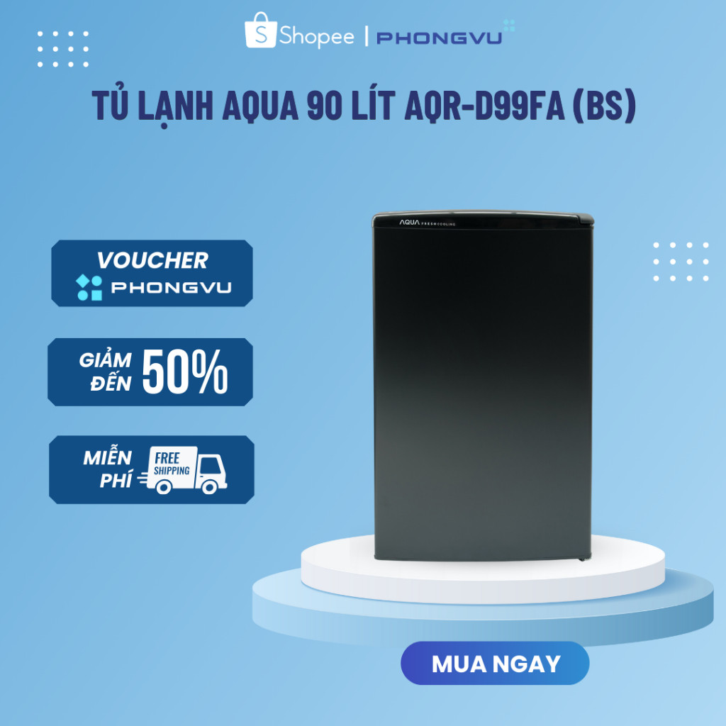 Tủ Lạnh Mini Aqua 90 Lít AQR-D99FA(BS) - Làm Lạnh Nhanh, Tiết Kiệm Điện - Bảo Hành 24 Tháng