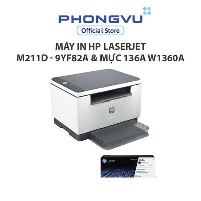[Nhập ELHPP giảm 20% tối đa 1TR5] Máy In HP LaserJet M211d - 9YF82A & Mực in HP 136A (W1360A)